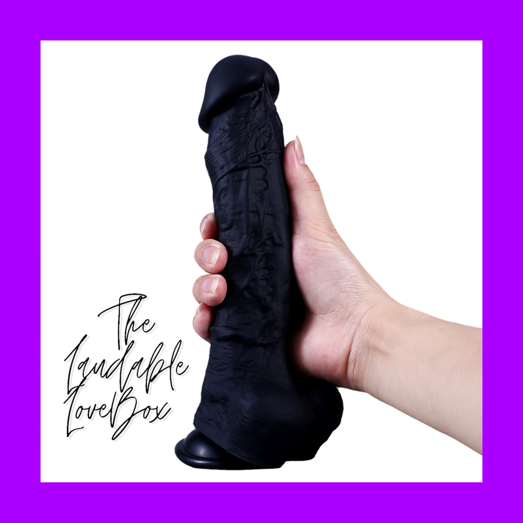 Black 9 inch Silicone Dildo